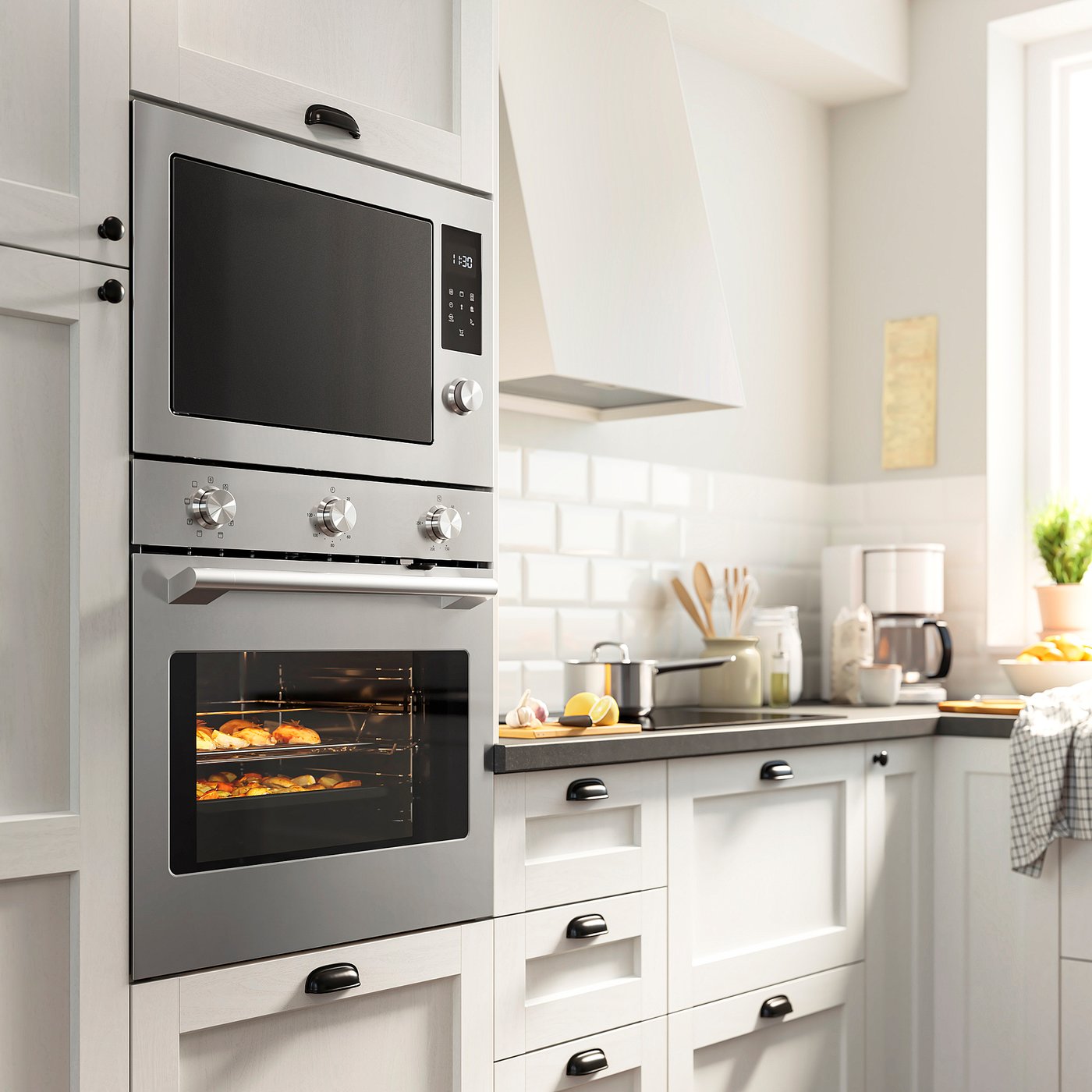 STENABY Fan oven, Grill function stainless steel colour/IKEA 300