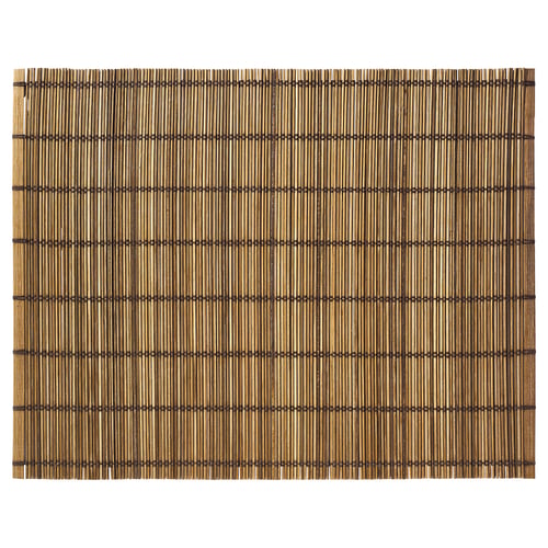 STYLTSNÄPPA bamboo mat, natural, rectangular, woven texture.