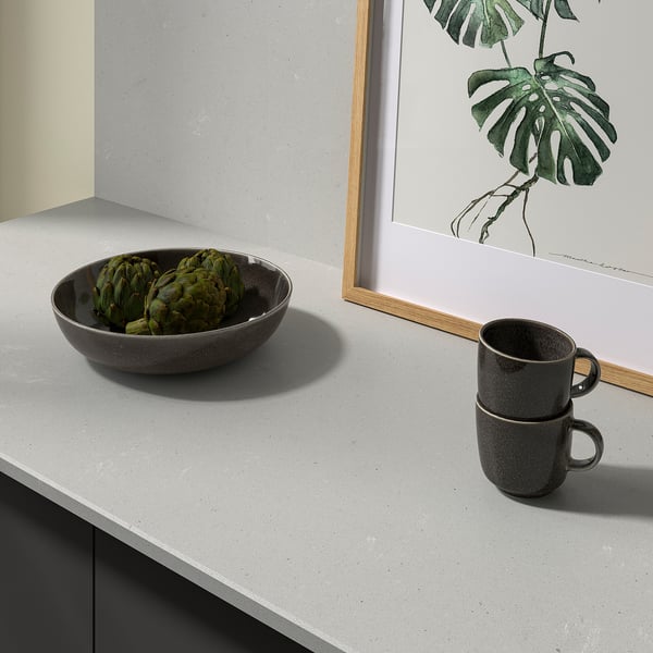 TÄRNHULT Custom made wall panel, light grey concrete effect/glass composite, 1 m²x1.2 cm