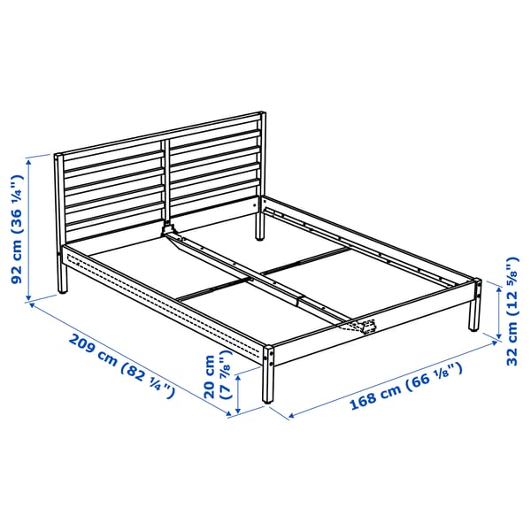 Illustration with measurements for the product: TARVA.