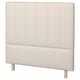 TJÅLLE headboard, white, padded fabric, rectangular with vertical stitching.