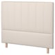 TJÅLLE headboard: cream-colored, rectangular, upholstered in durable fabric, soft padding, modern stitching design.