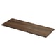 Dark brown wooden countertop, rectangular, flat surface.