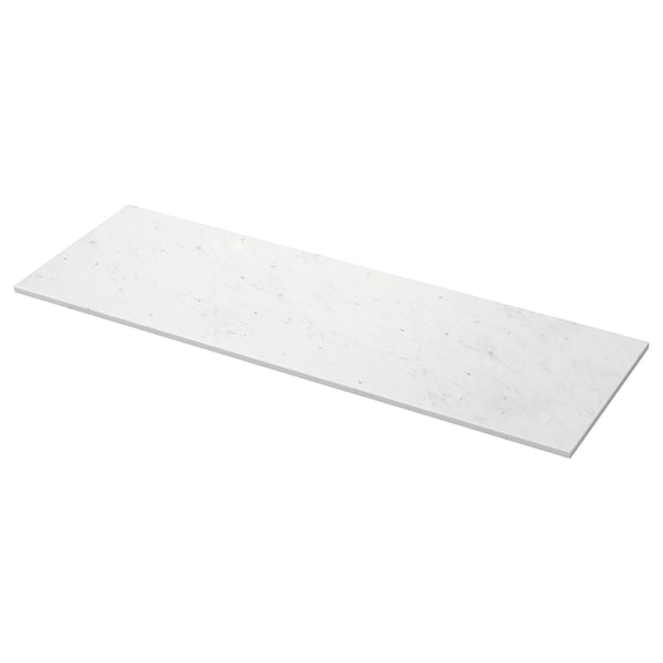 TOLKEN white marble countertop, rectangular, sleek modern design.