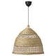 TORARED / HAVSDJUP Pendant lamp, handmade sedge/black, 55 cm