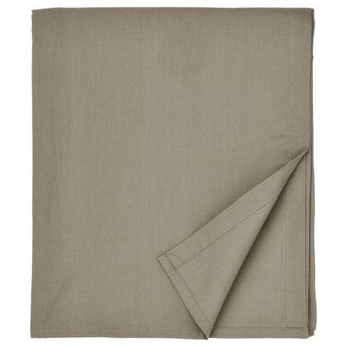 Folded light brown ULLVIDE bed sheet, smooth texture, neatly stacked, soft, breathable cotton-lyocell blend.