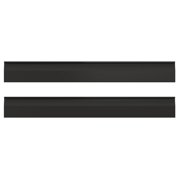 Two sleek black rectangular panels with narrow, elongated handles placed side by side.