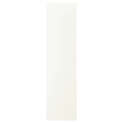 White VALLSTENA cabinet door. Smooth surface, rectangular shape, simple design.