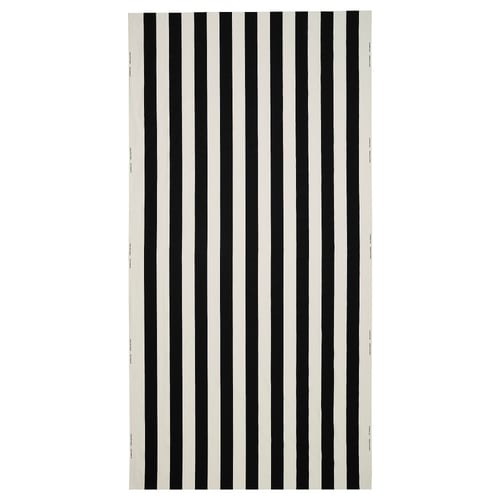 VARGTÖREL black & white striped cotton fabric for crafts.