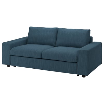 Ikea VIMLE blue sofa-bed, modern design, removable cover, convertible seating.