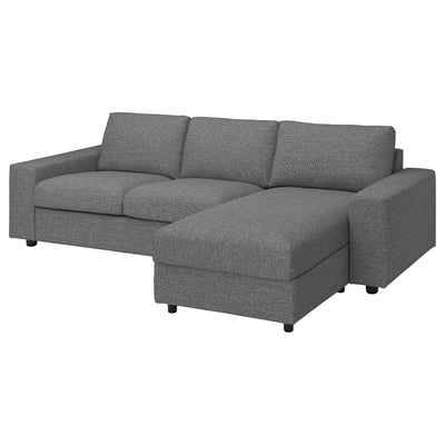 VIMLE grey sofa-bed with chaise, modern design, comfortable, removable fabric.