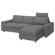 VIMLE gray l-shaped sofa, modern design, durable fabric, 10-year guarantee.