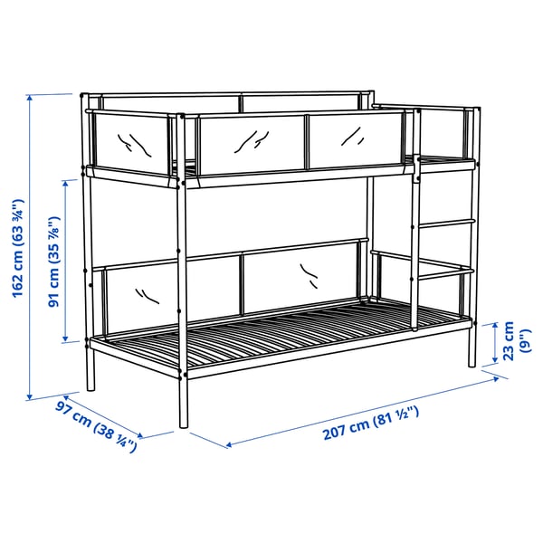 Illustration with measurements for the product: VITVAL.