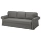 VRETSTORP grey sofa-bed with rolled arms, soft upholstery, and detachable cover.