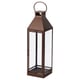 HÖSTAGILLE Lanterna p/vela grossa, int/ext, cor de cobre, 58 cm