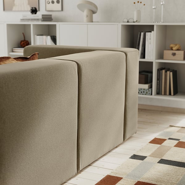 Sofá moderno bege JÄTTEBO com chaise longue e almofadas confortáveis