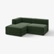 Sofá modular verde JÄTTEBO, design moderno, bancos profundos, tecido macio.