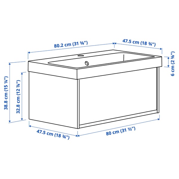 ÄNGSJÖN / BACKSJÖN خزانة حوض بدرج/حوض مغسلة