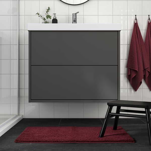 BACKMÅRA دعّاسة للحمّام, أحمر داكن, 50x80 سم
