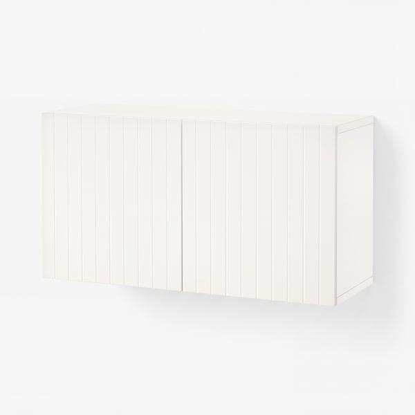 BESTÅ وحدة أرفف مع أبواب, أبيض/Sutterviken أبيض, 120x42x64 سم