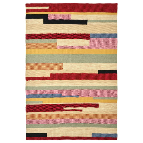 BRÖNDEN سجادة، وبر قصير, صناعة يدوية عدة ألوان/أحمر, 170x240 سم