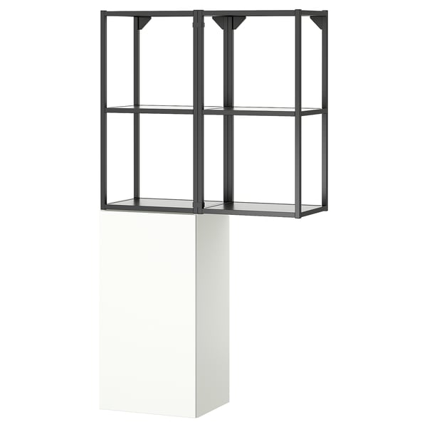 ENHET تشكيلة تخزين, فحمي/أبيض, 80x32x150 سم