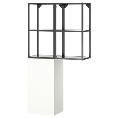 ENHET تشكيلة تخزين, فحمي/أبيض, 80x32x150 سم