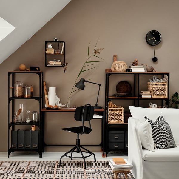 FJÄLLBO وحدة رفوف, أسود, ‎100x136 سم‏