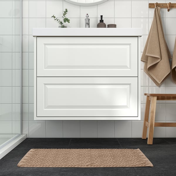 FJÄLLKATTFOT دعّاسة للحمّام, بيج, 50x80 سم