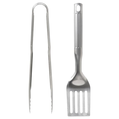 GRILLTIDER طقم أدوات شواء من قطعتين, ستينلس ستيل