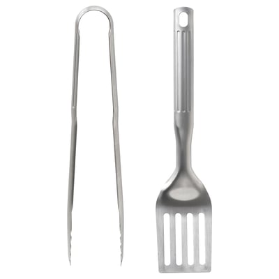 GRILLTIDER طقم أدوات شواء من قطعتين, ستينلس ستيل