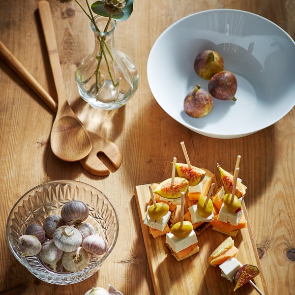 GRÖNSAKER طقم تقديم السلطة من قطعتين, خيزران