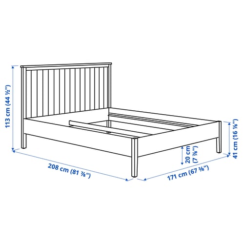 GULLABERG هيكل سرير, رمادي/Lönset, 160x200 سم