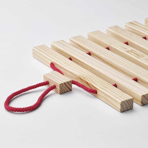 HALVNÄBB قاعدة قِدر, قابلة للتمديد أحمر فاتح/صنوبر, 16-32x20 سم