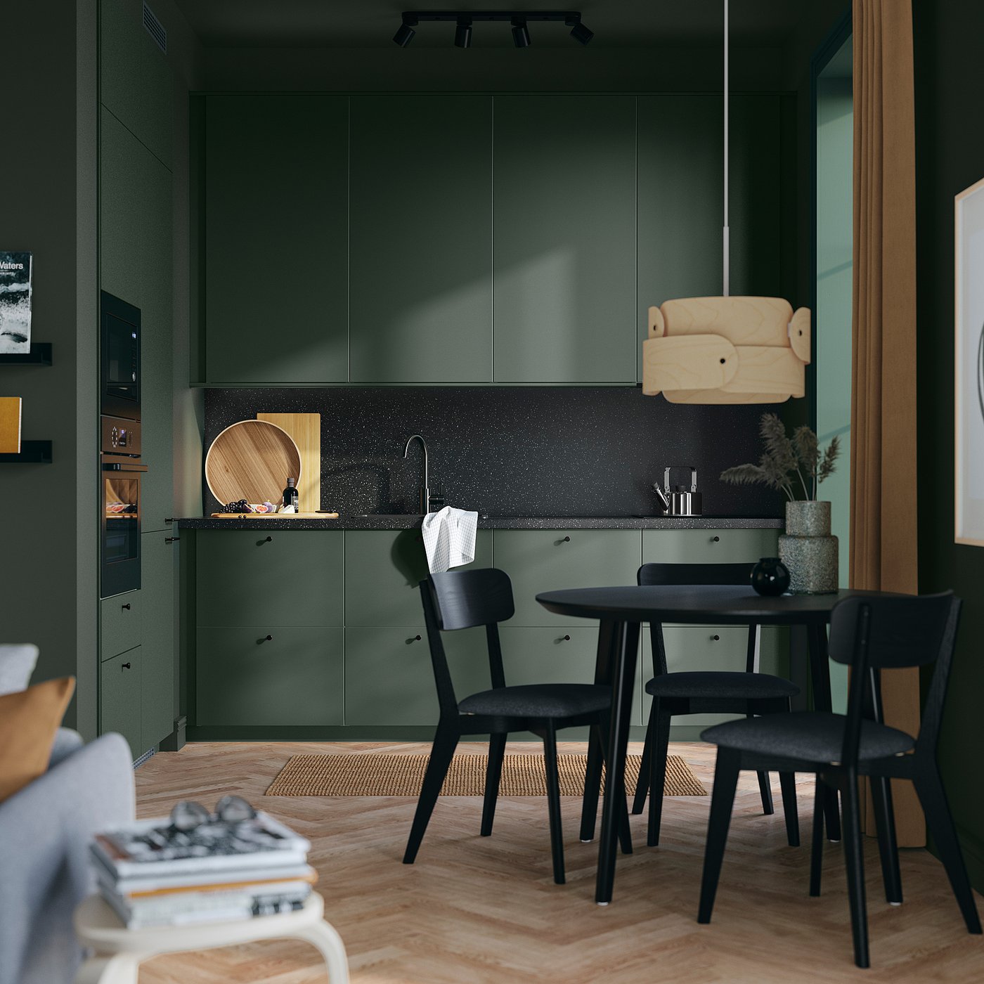 HAVSTORP باب, أخضر زيتوني, 30x80 سم