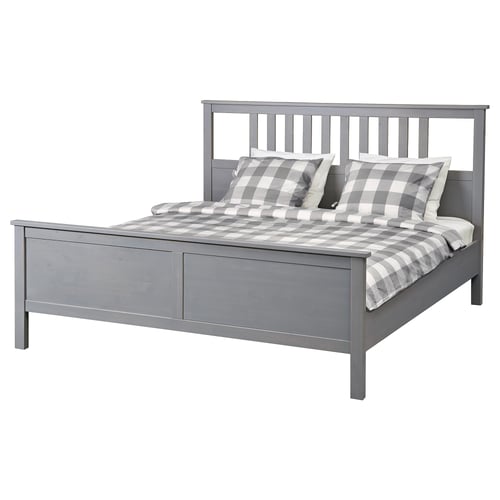 HEMNES هيكل سرير, رمادي مصبوغ, 160x200 سم