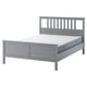 HEMNES هيكل سرير مع مرتبة, رمادي مصبوغ/Valevåg صلبة أكثر, ‎160x200 سم‏