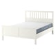 HEMNES هيكل سرير مع مرتبة, أبيض/Valevåg صلبة أكثر, ‎180x200 سم‏