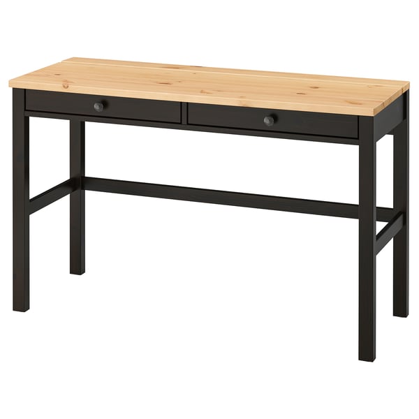 HEMNES مكتب بدرجين, أسود-بني/بني فاتح, 120x47 سم
