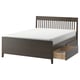 IDANÄS هيكل سرير+تخزين, بني غامق/Lindbåden, 160x200 سم