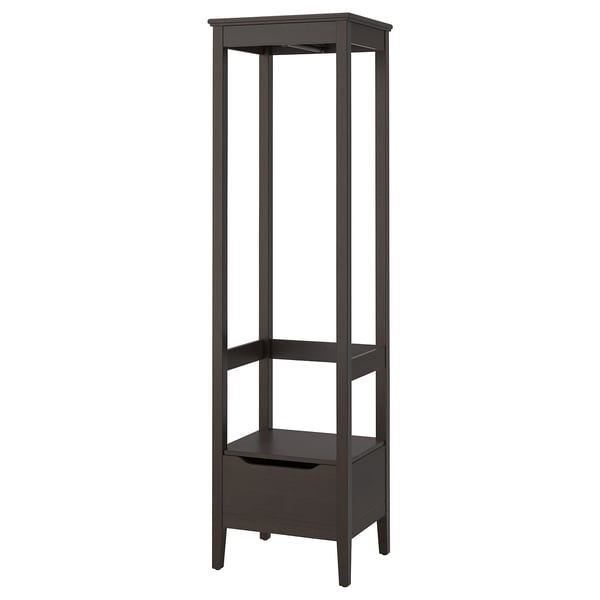 IDANÄS دولاب ملابس مفتوح, بني غامق مصبوغ, 59x211 سم