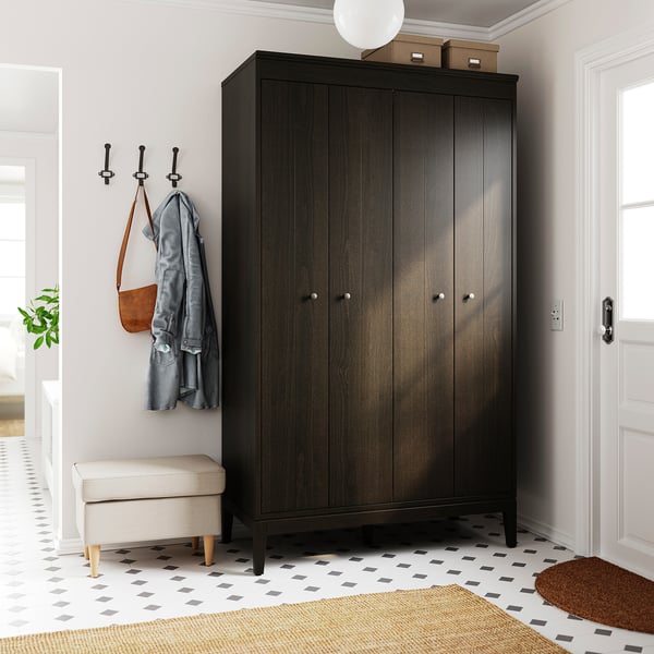 IDANÄS دولاب ملابس, بني غامق مصبوغ, 121x211 سم