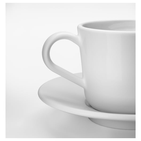 IKEA 365+ كوب وصحن, أبيض, 13 سل