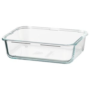 IKEA 365+ حافظة طعام, مستطيل/زجاج, 1.0 ل