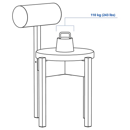 IKEA PS 2026 طاولة وكرسيان, صنوبر/Knäbäck أزرق ساطع, 70x70 سم