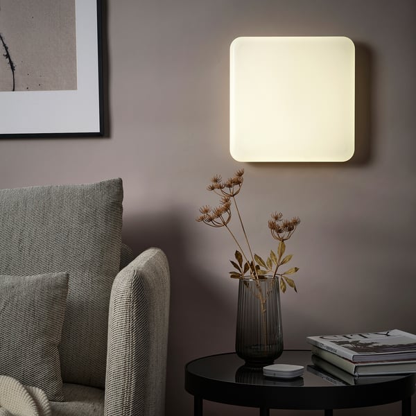 JETSTRÖM لوحة إضاءة حائطية LED, ذكي إضاءة قابلة للتعتيم/سلك داخلي طيف أبيض وملون, 30x30 سم
