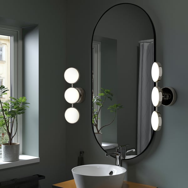 KABOMBA مصباح حائط LED, إضاءة قابلة للتعتيم طلاء كروم/لمّاع, 47x14 سم