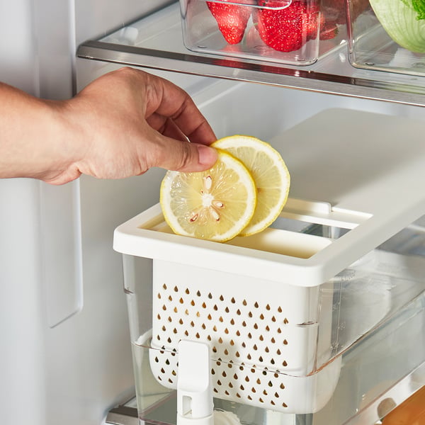 KLIPPKAKTUS حاوية مع موزع ماء للثلاجة, شفاف, 4.5 ل