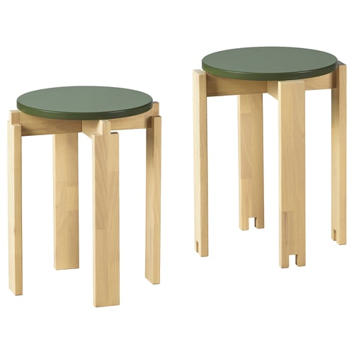 KOMPISHÄNG مقعد، طقم من 2, بتولا, 46 سم