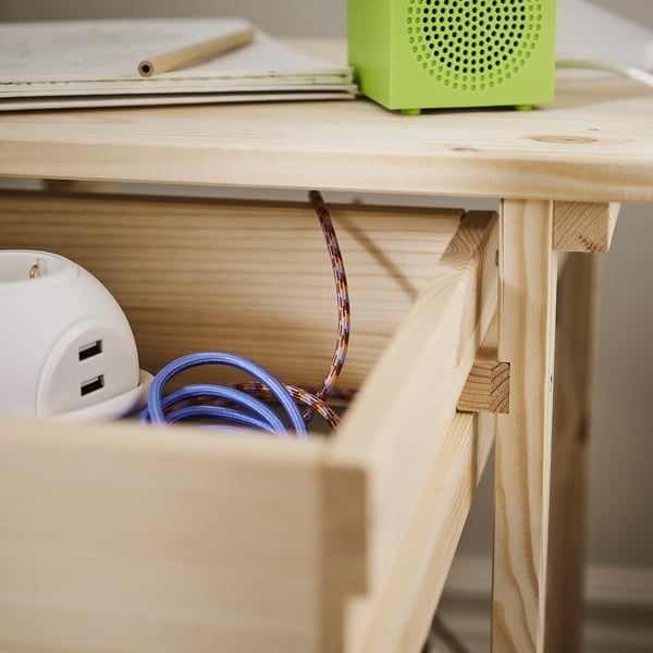 KRONÖREN طاولة سرير جانبية, صنوبر, 39x32x55 سم